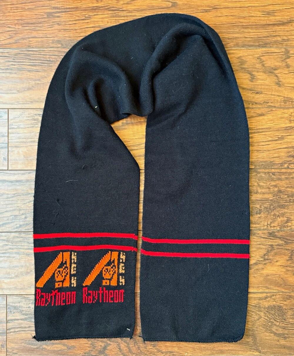 Raytheon Aerospace Defense Company Knit Scarf Black Red Orange Corporate Promo